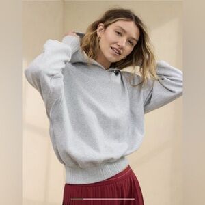 Aerie Cropped Hoodie Medium Heather Grey Women’s M Comfy Lightweight Fleece